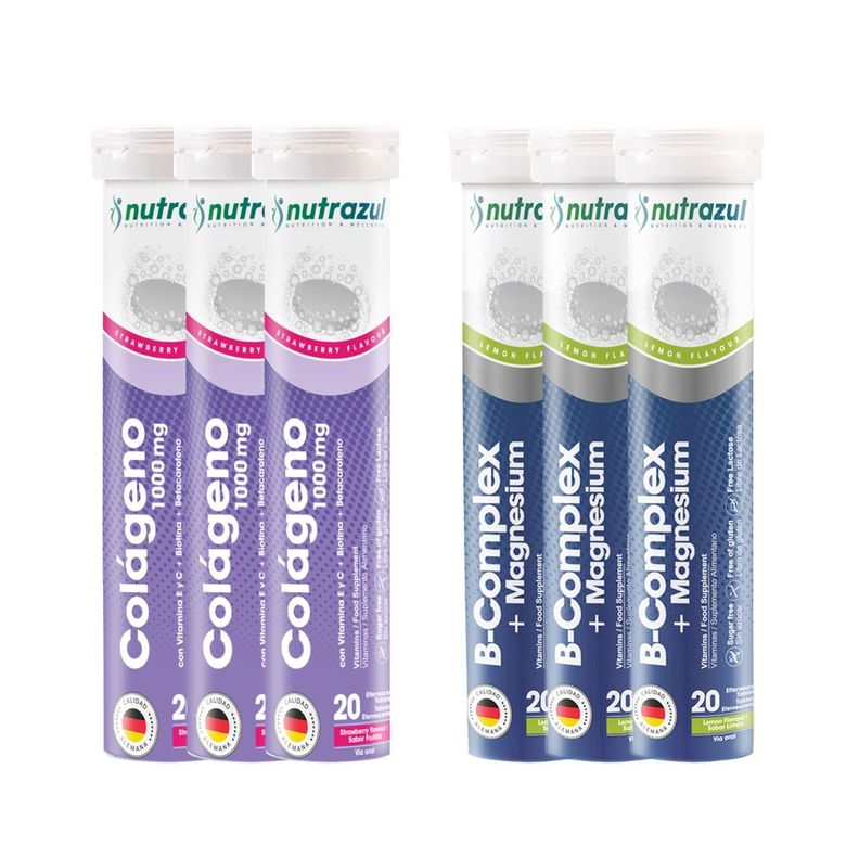 Colágeno 1000 mg (3) + B- Complex con magnesio (3) - Pack 6 u. -0
