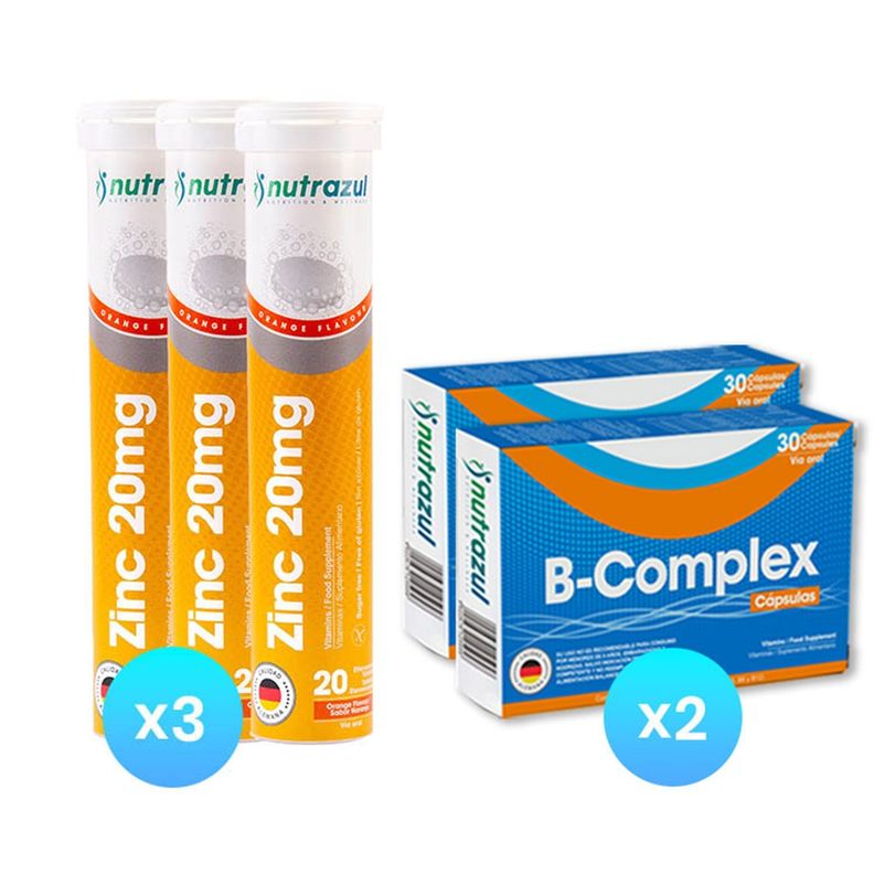 Vitamina Complejo B - B-Complex (2) - Zinc 20 Mg (3) - Pack 5 Unidades.-0