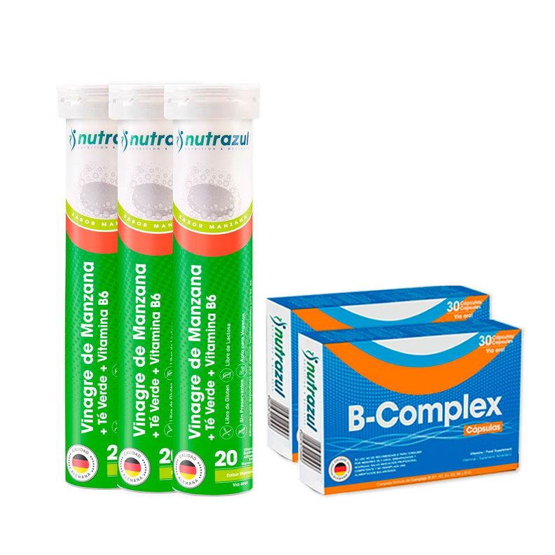 3 Vinagre de Manzana - Té Verde + 2 B-Complex Cáspsulas -Pack 5 unidades.-0