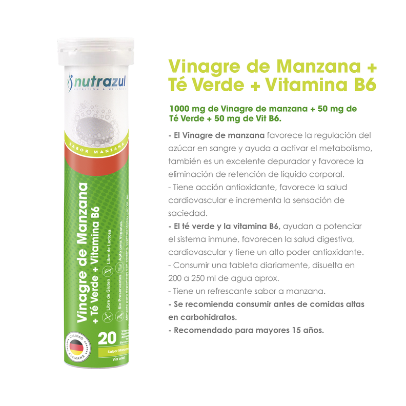3 Vinagre de Manzana - Té Verde + 2 B-Complex Cáspsulas -Pack 5 unidades.-1
