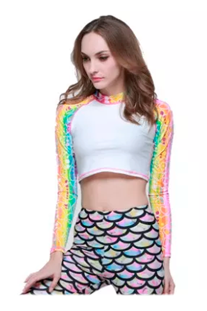 Top de baño mujer manga Larga Quick Dry Upf50+-0