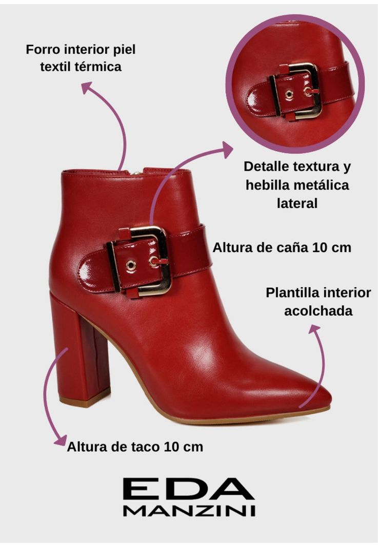 Botín Mujer Andris Rojo -2