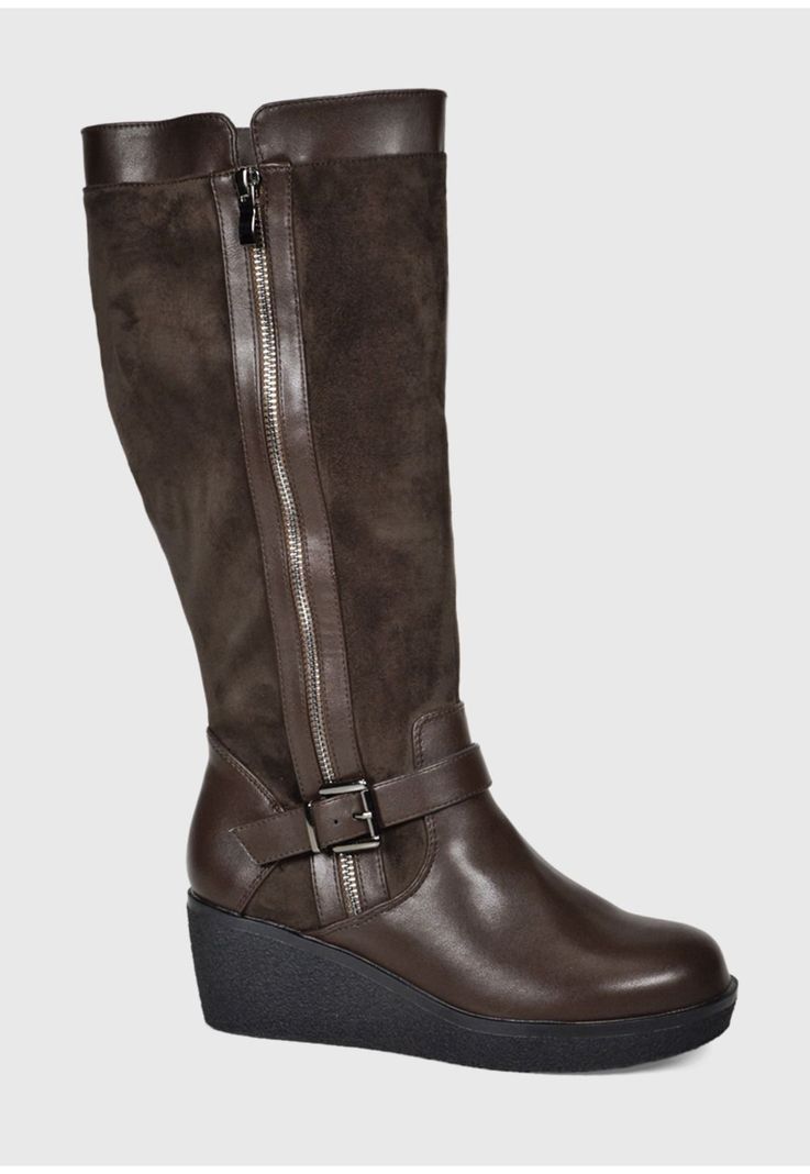 Bota Mujer Alfia Café Ancho XL-2