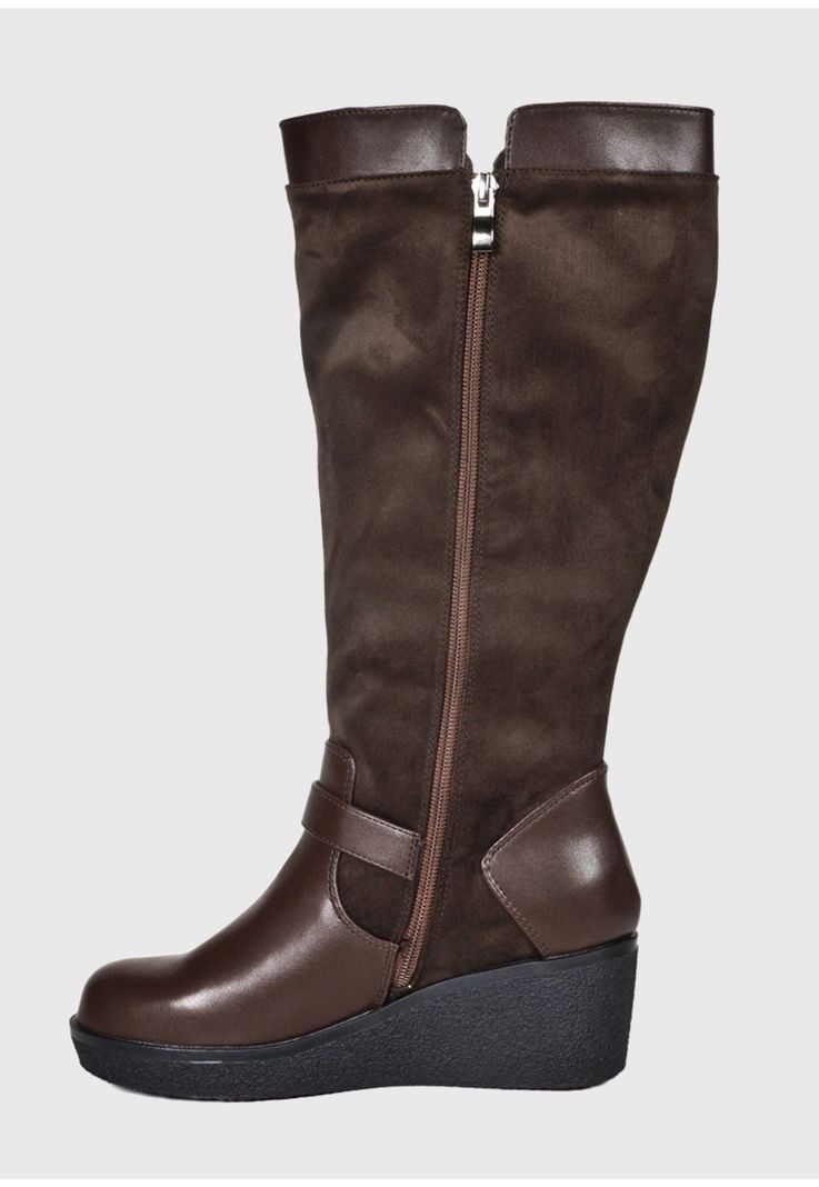 Bota Mujer Alfia Café Ancho XL-5