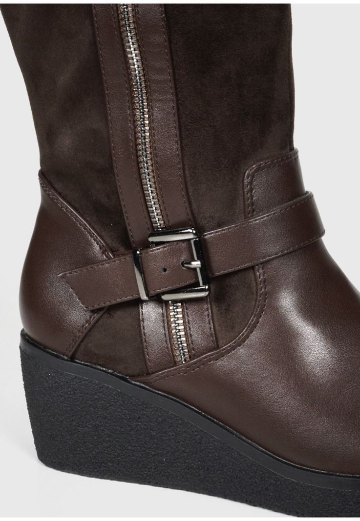 Bota Mujer Alfia Café Ancho XL-6
