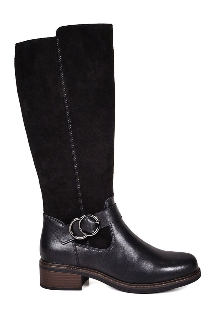 Bota Cuero Diane Negro