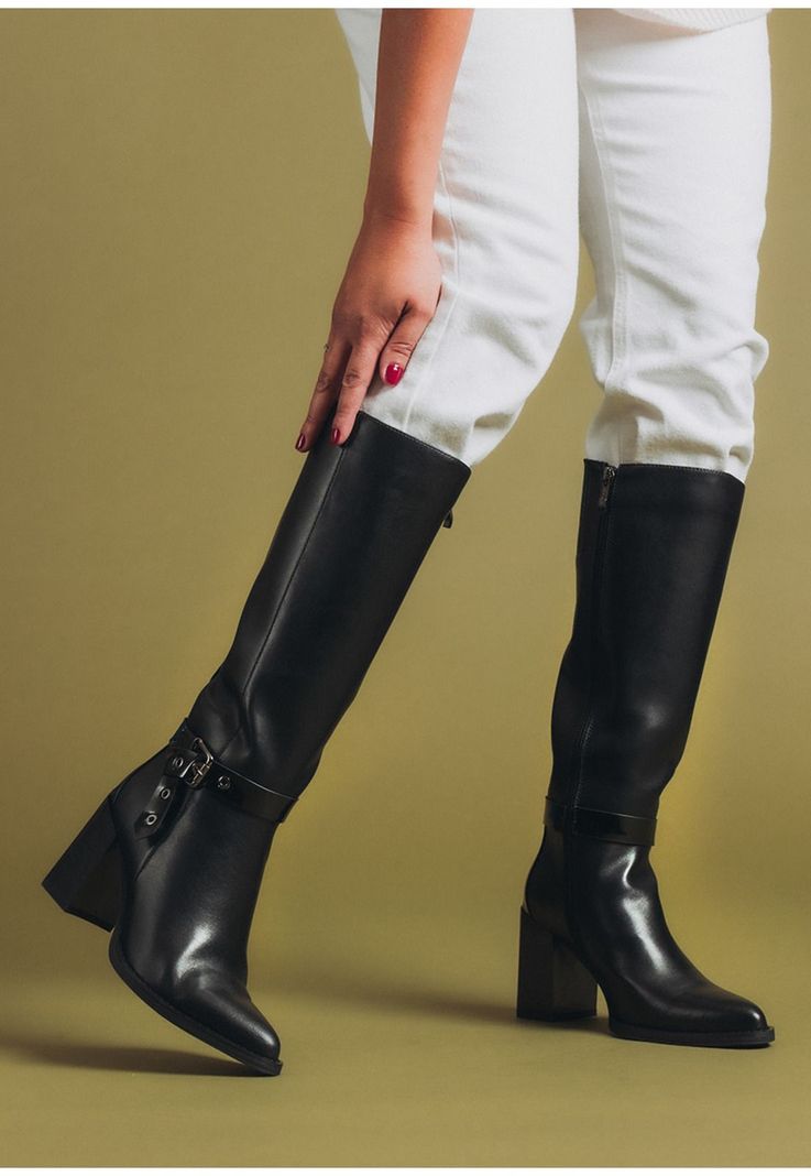 Bota Mujer Cuero Calistena Negro-0