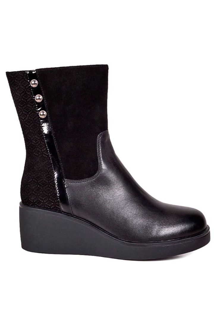 Bota Cuero Prisma Negro
