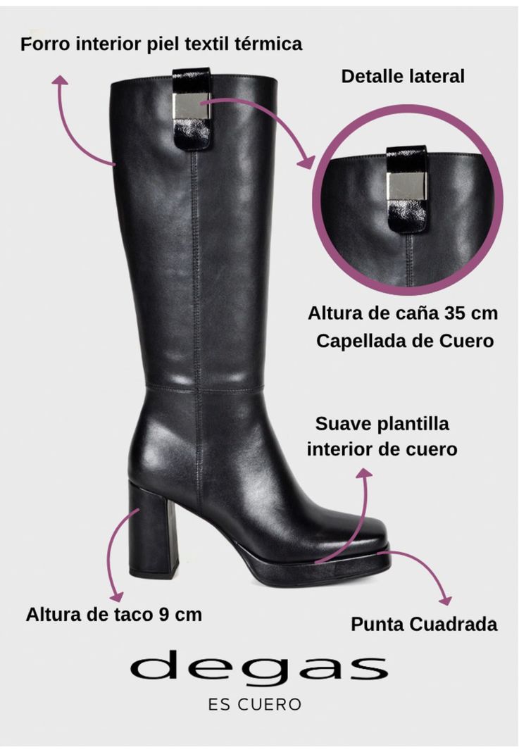 Bota Mujer Cuero Salvia Negro-3
