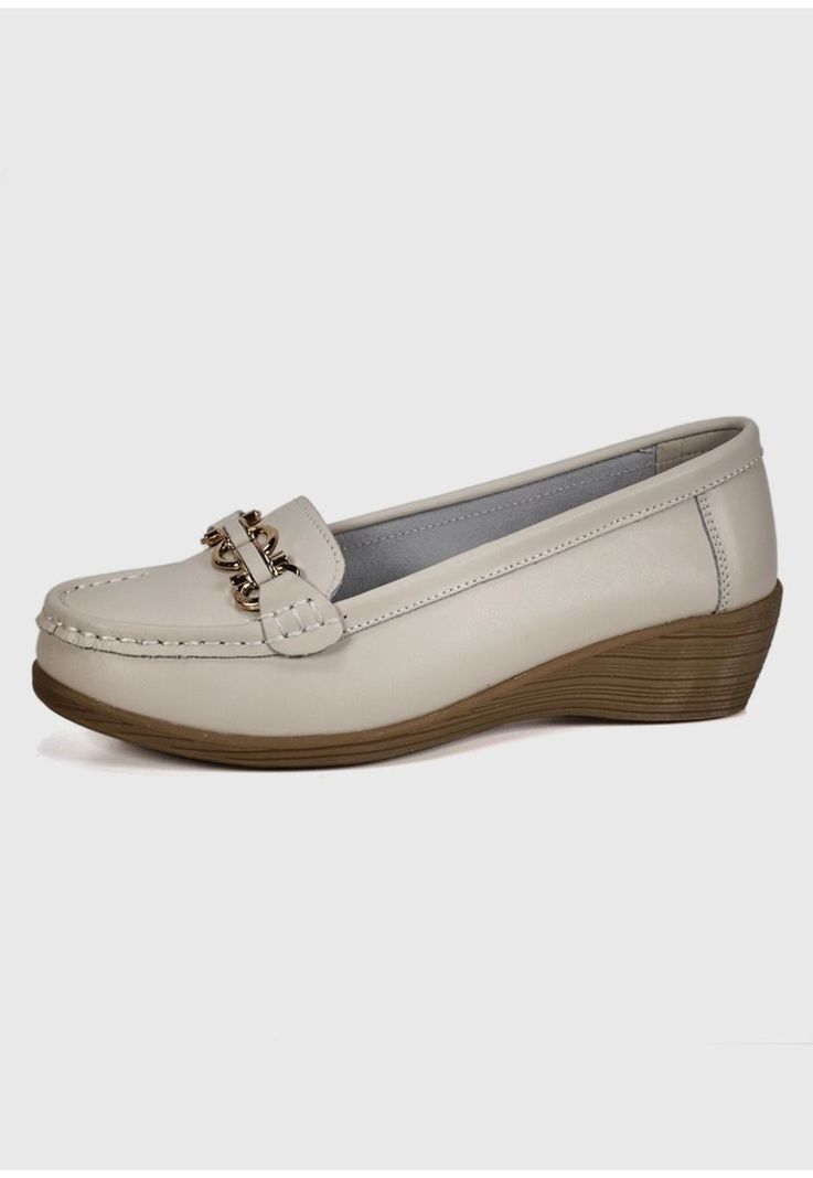 Mocasín Cuero Tanza Beige