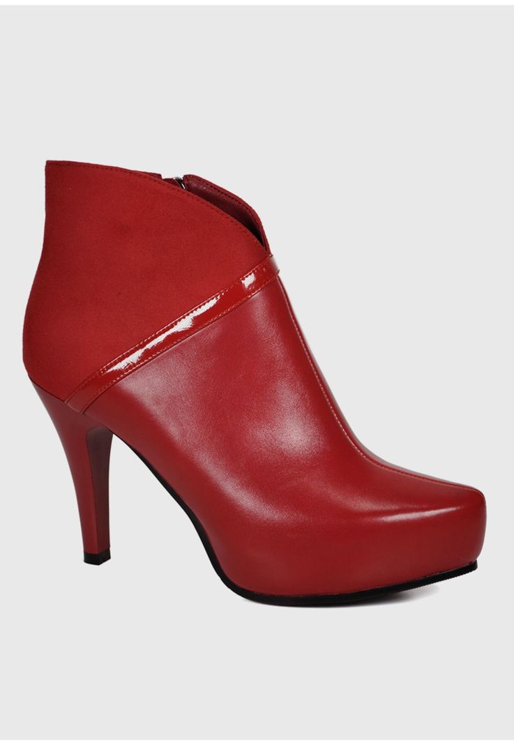 Botín Mujer Levia Rojo -3