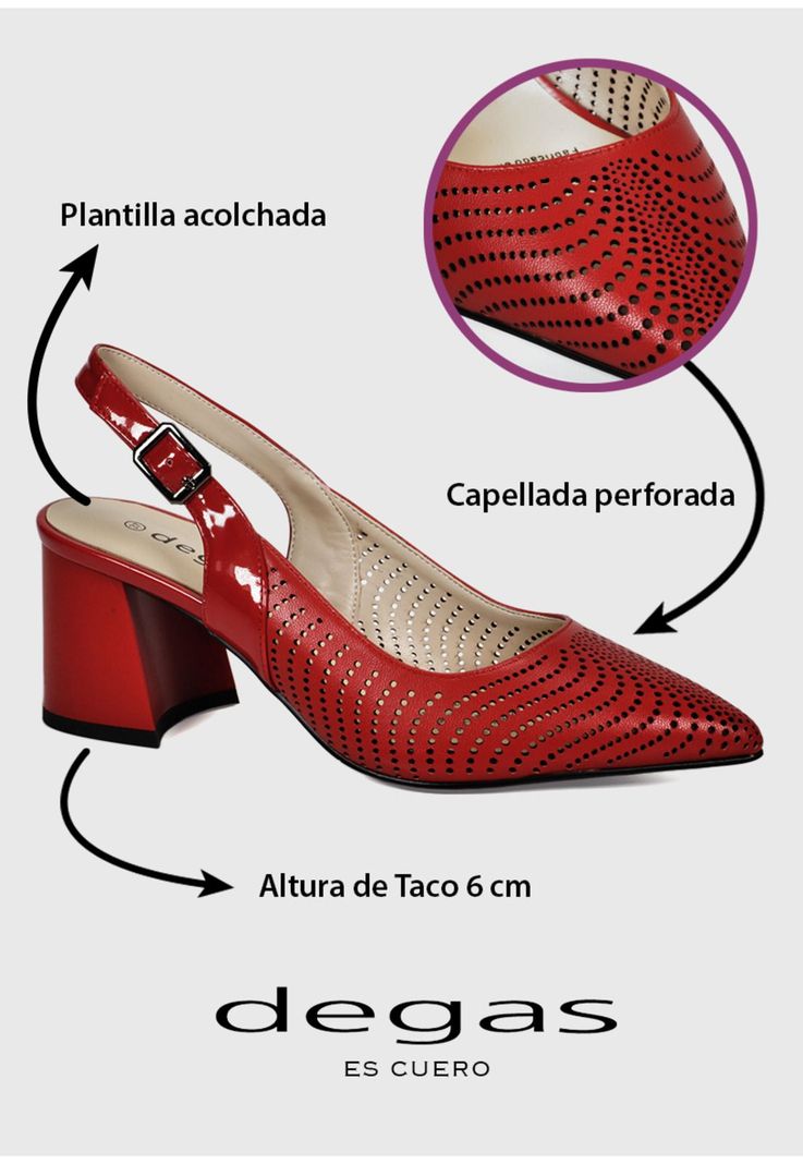Sandalia Cuero Cecile Rojo-2