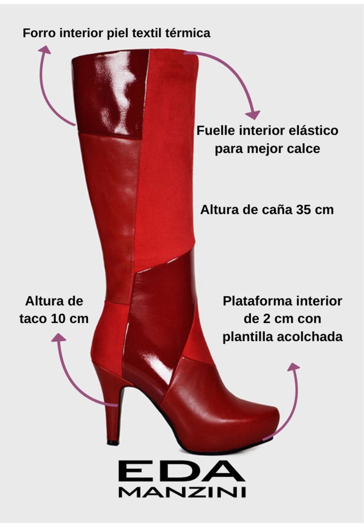 Bota Mujer Iballa Rojo -2