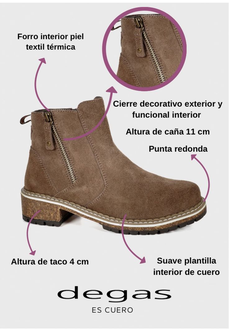 Botín Mujer Cuero Yuquerí Taupe-2