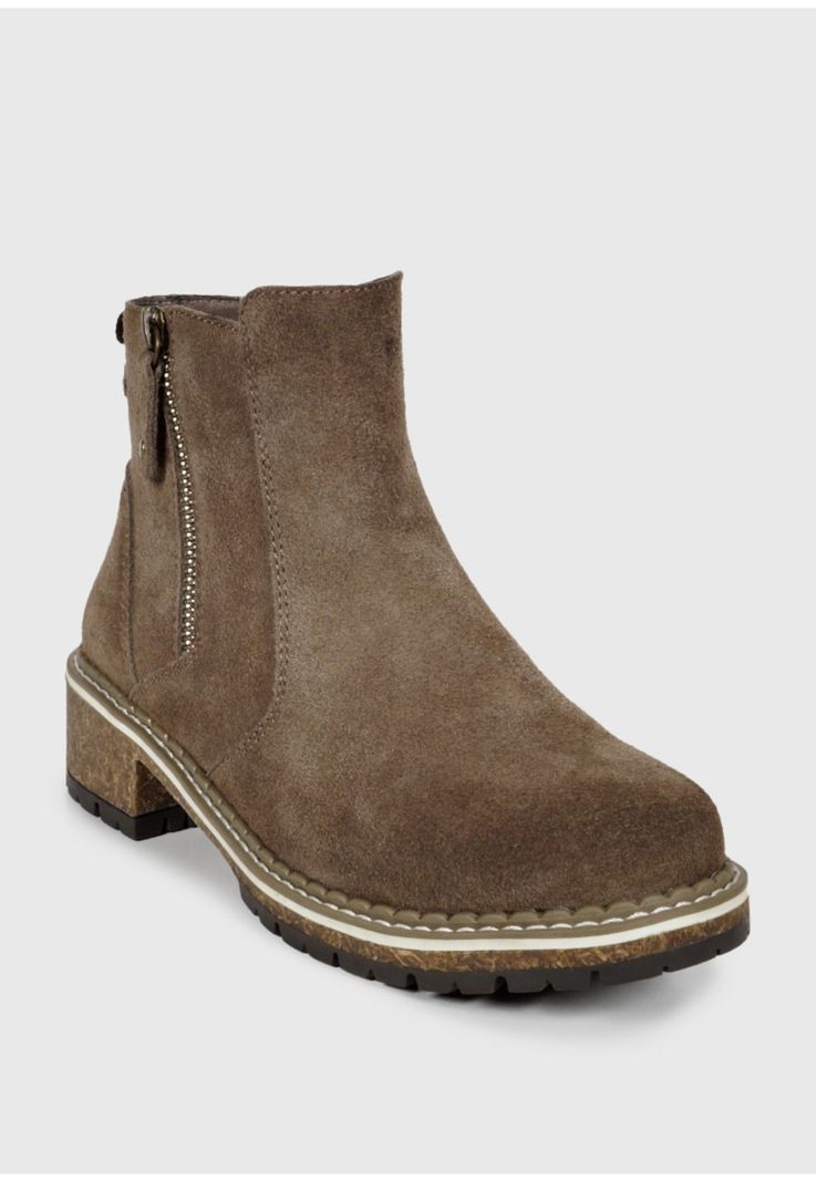 Botín Mujer Cuero Yuquerí Taupe-5