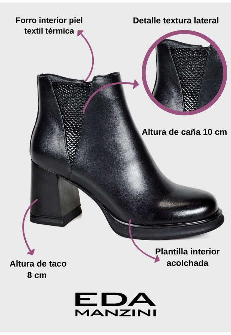 Botín Mujer Amethys Negro -2