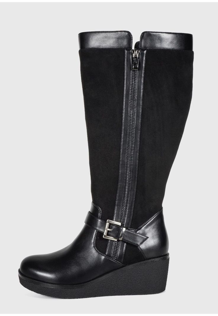 Bota Mujer Alfia Negro Ancho XL-0