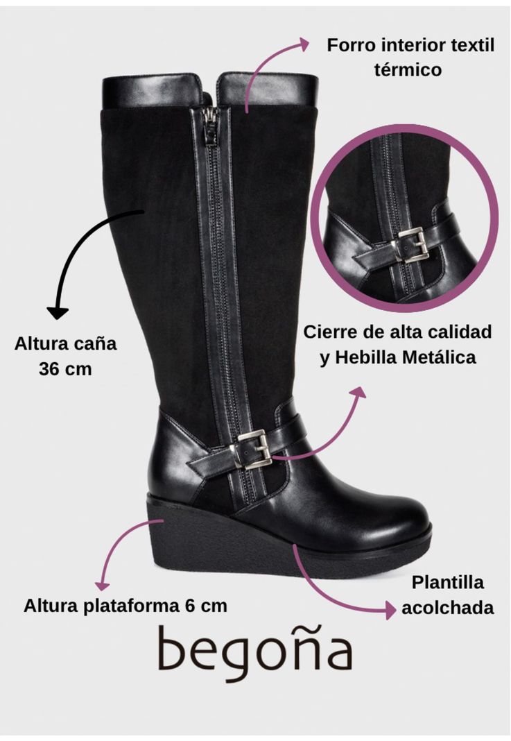 Bota Mujer Alfia Negro Ancho XL-1