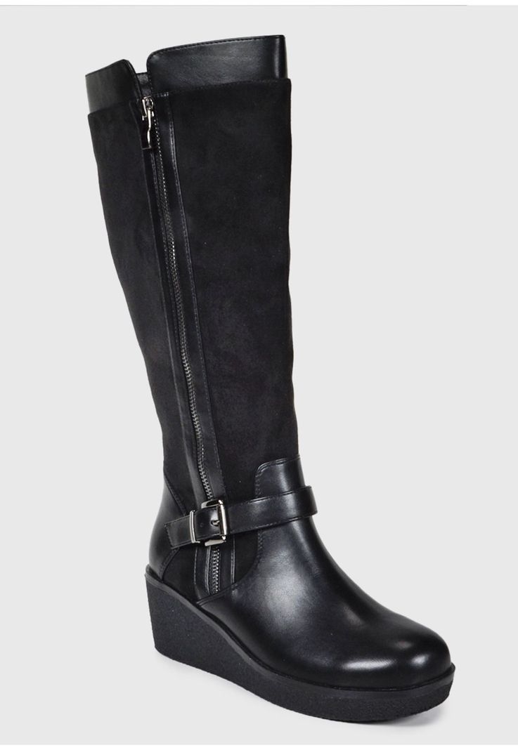 Bota Mujer Alfia Negro Ancho XL-2