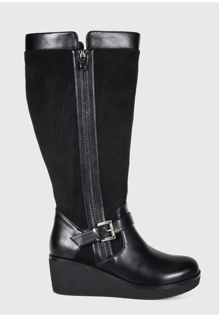 Bota Mujer Alfia Negro Ancho XL-3