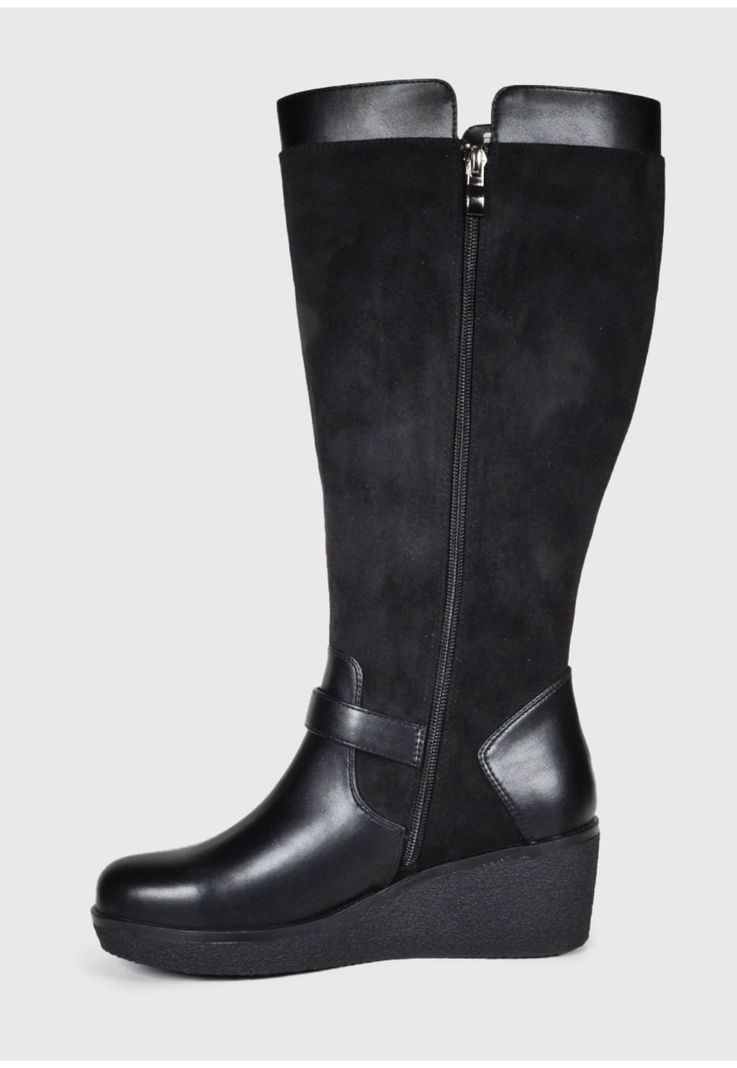 Bota Mujer Alfia Negro Ancho XL-5