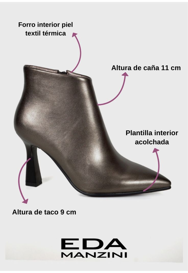 Botín Mujer Dandia Plateado -2