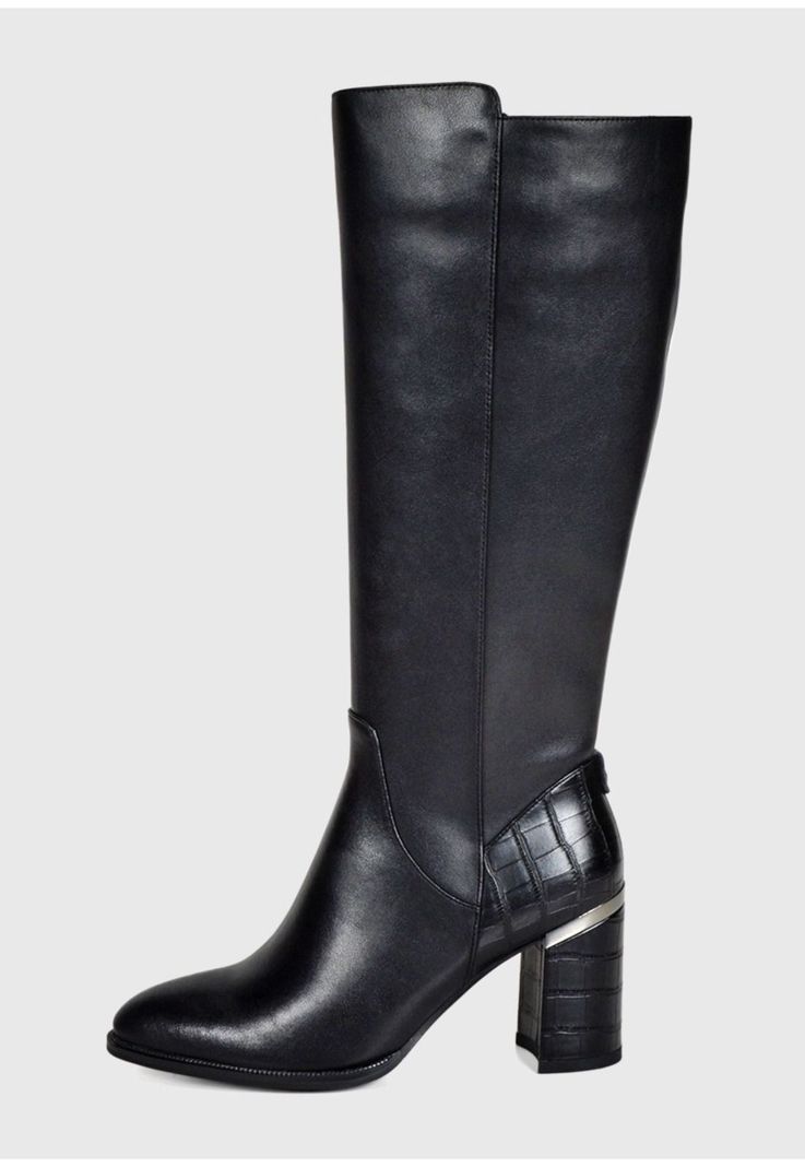 Bota Mujer Cuero Amarula Negro-1