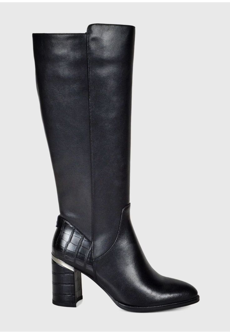 Bota Mujer Cuero Amarula Negro-2