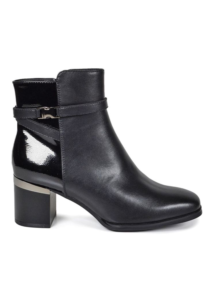Botin Cuero Anina Negro 35