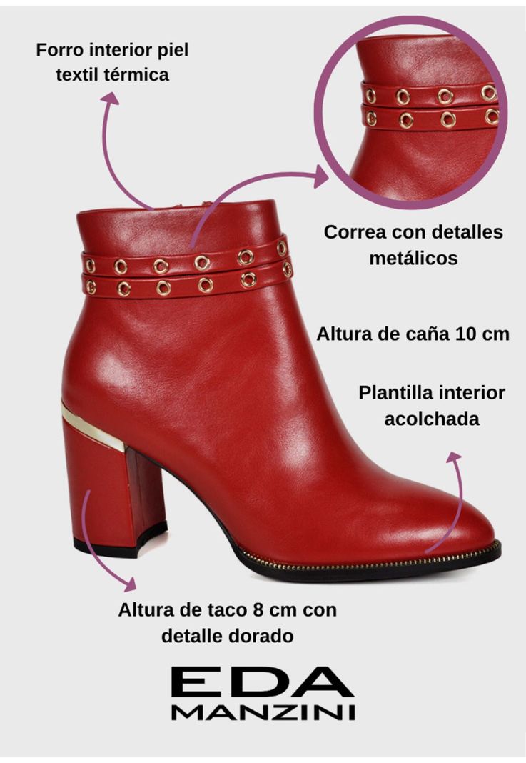 Botín Mujer Naima Rojo -2