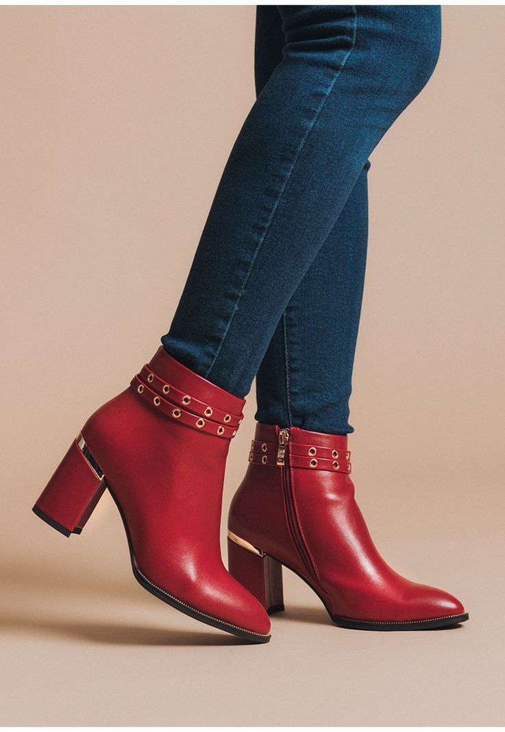 Botín Mujer Naima Rojo -0