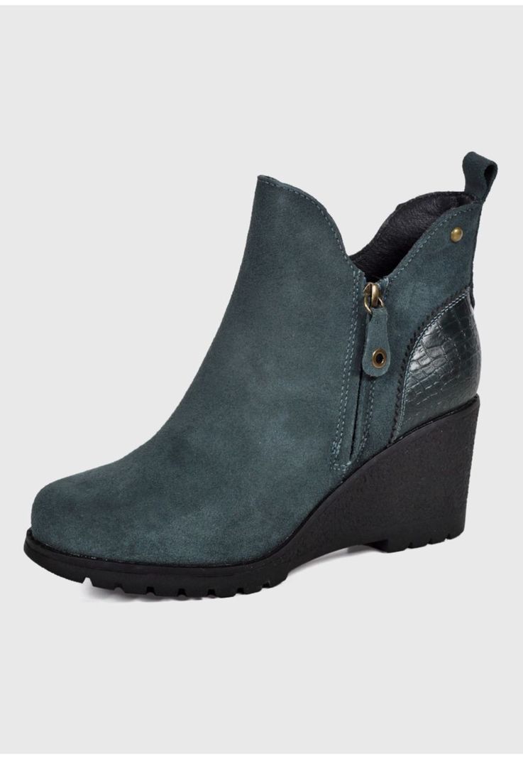 Botin Cuero Graciela Verde