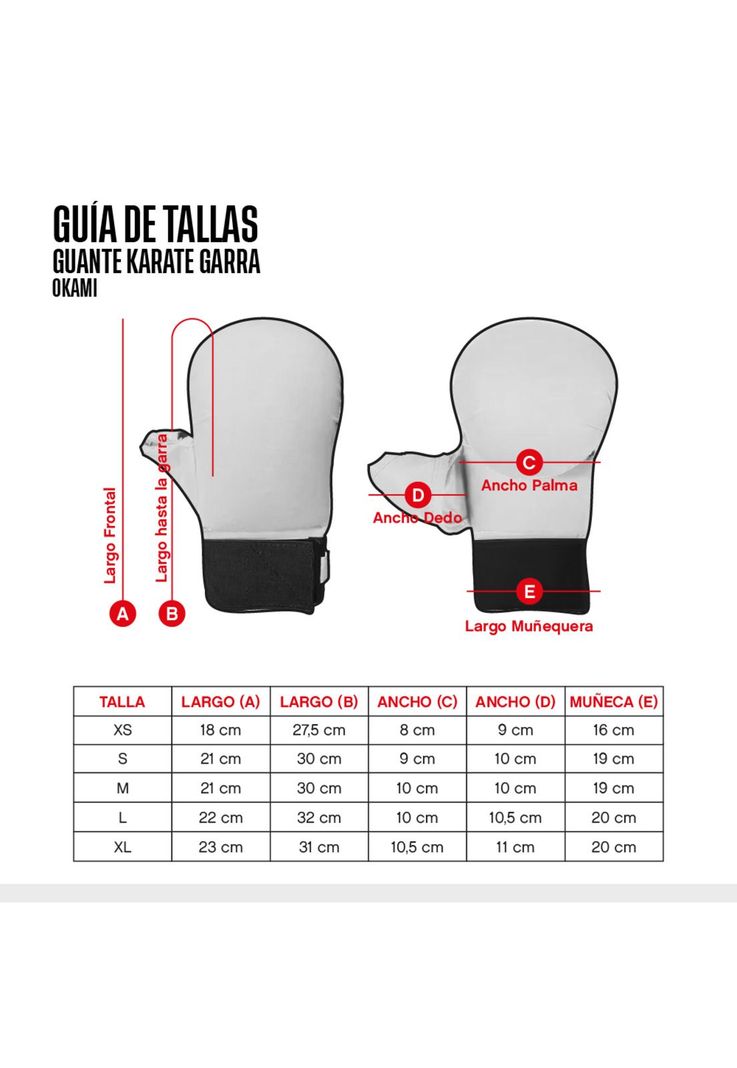 GUANTE KARATE OKAMI GARRA BL-1