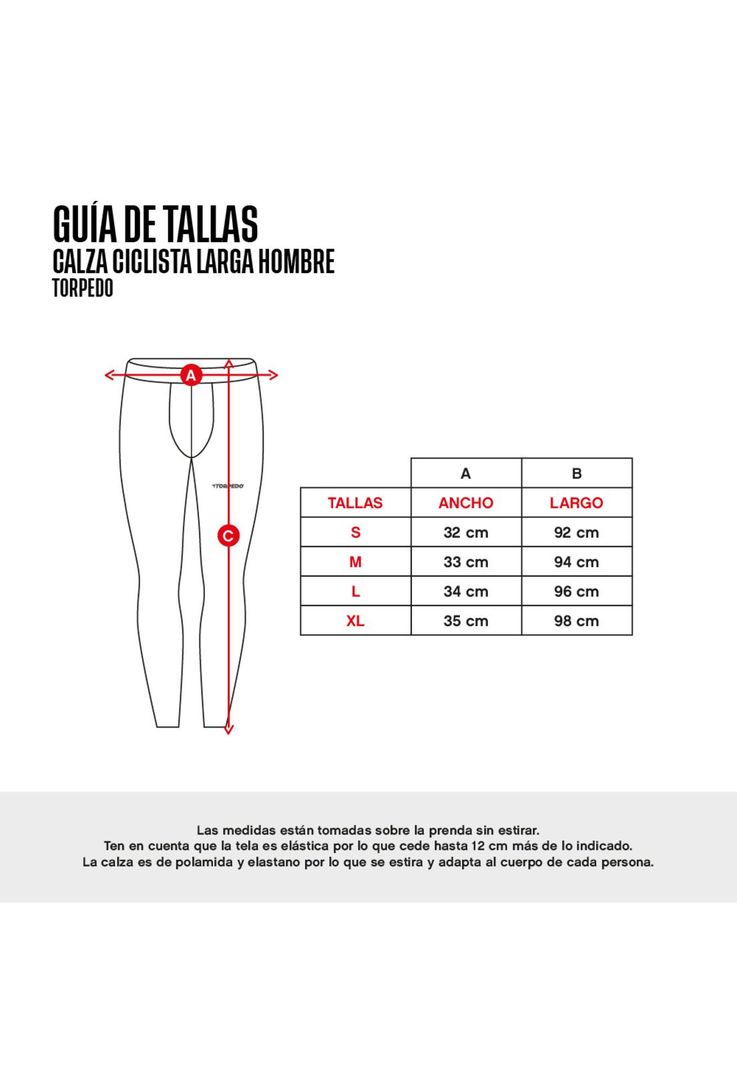 CALZA CICLISTA LARGA TORPEDO HOMBRE -3