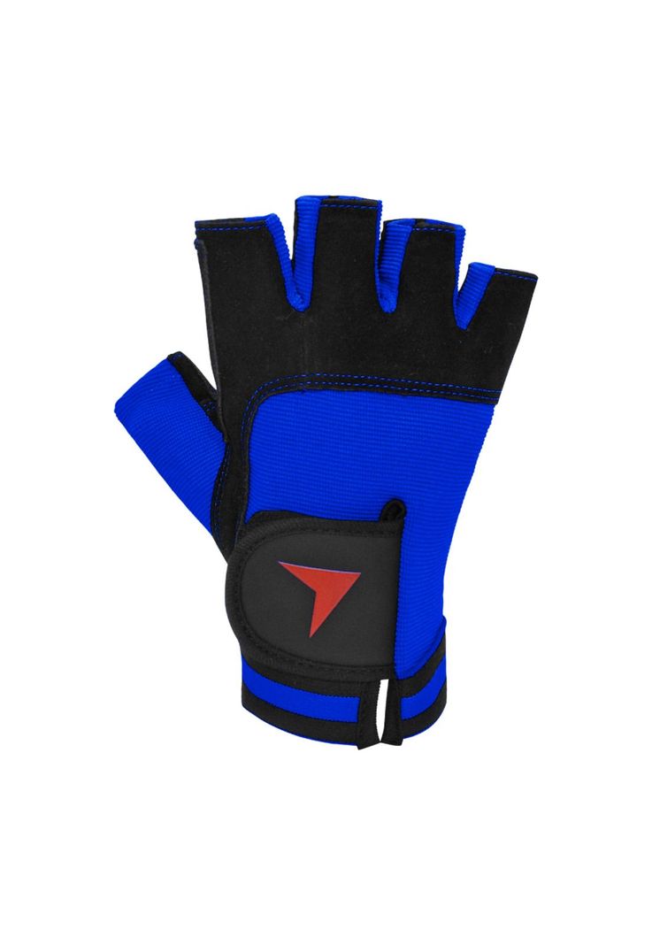 Guante Fitness Torpedo Cuero Negro - Azul-0