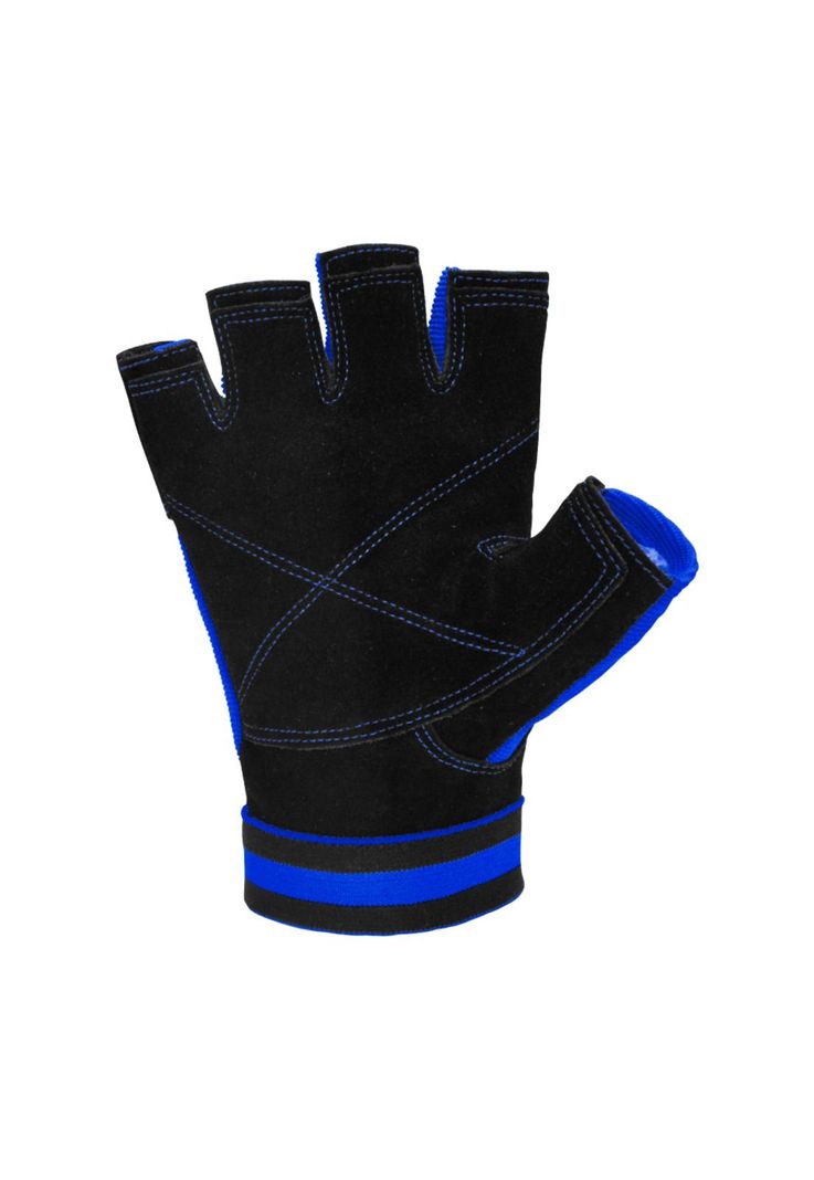 Guante Fitness Torpedo Cuero Negro - Azul-1