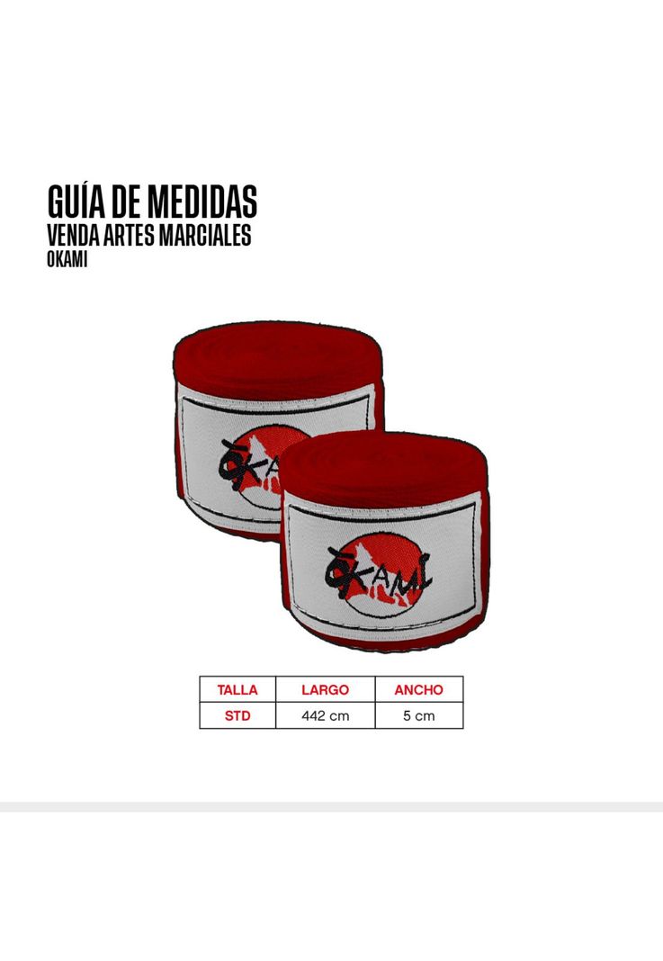 Venda Artes Marciales Okami Rojo-2