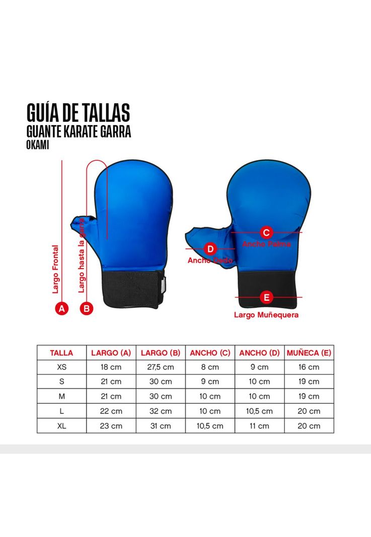 GUANTE KARATE OKAMI GARRA -1