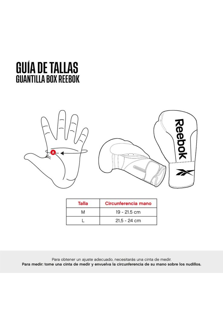 Guantilla Box Reebok PU Rabx Negro L-2