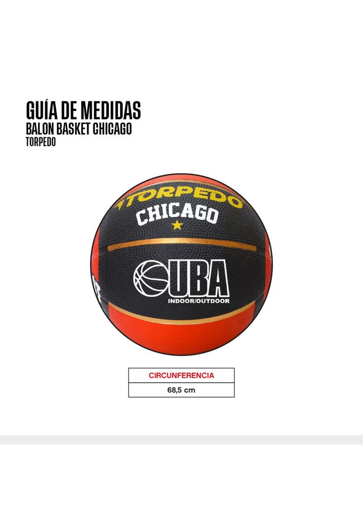 BALON BASKET TORPEDO CHICAGO NG-RJ-OR 5-1