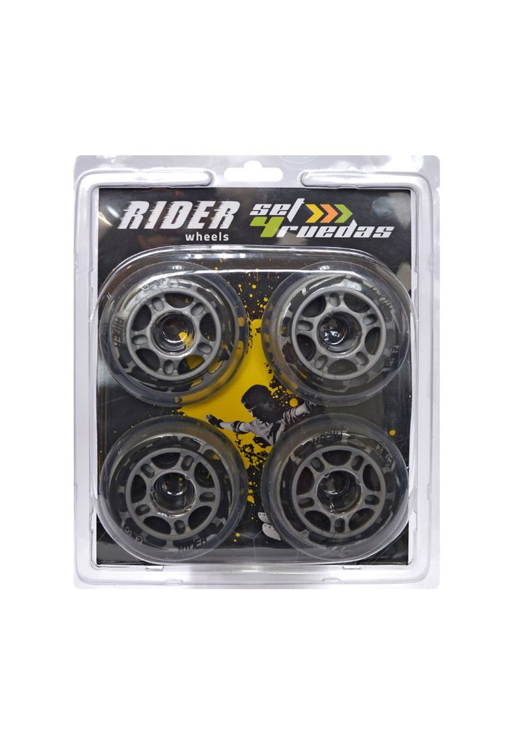 Set 4 Ruedas Rider Repuesto Transparente 76 mm-1
