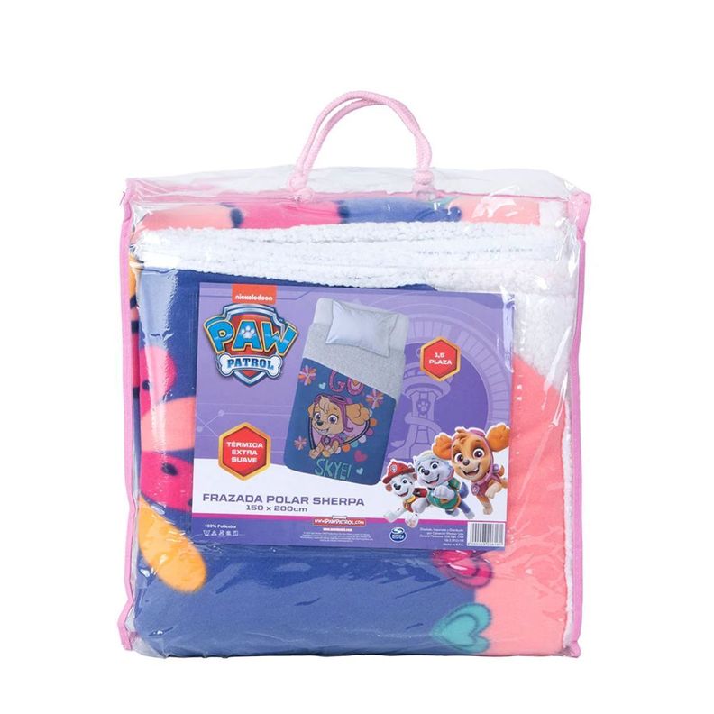 Plumon Sherpa Infantil Disney Marvel Apto 1 Pl Y 1.5 Pl Paw Patroll Niña Ruffi-1