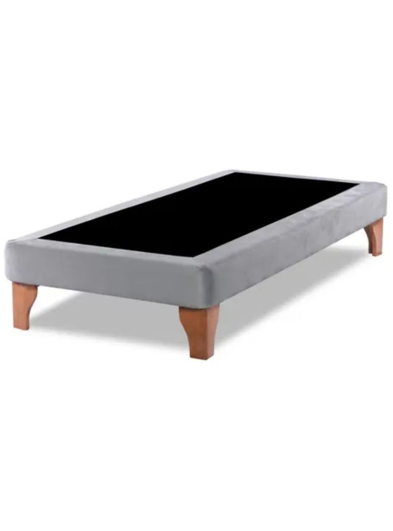 Base Cama Europea Gris Claro Felpa 1 Plaza 90X190