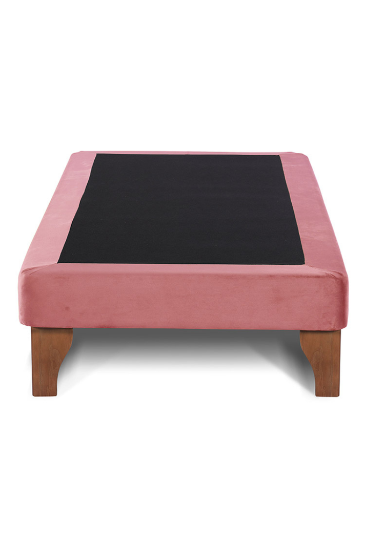 Base Cama Europea Palo Rosa Felpa 1.5 Plaza 105X200