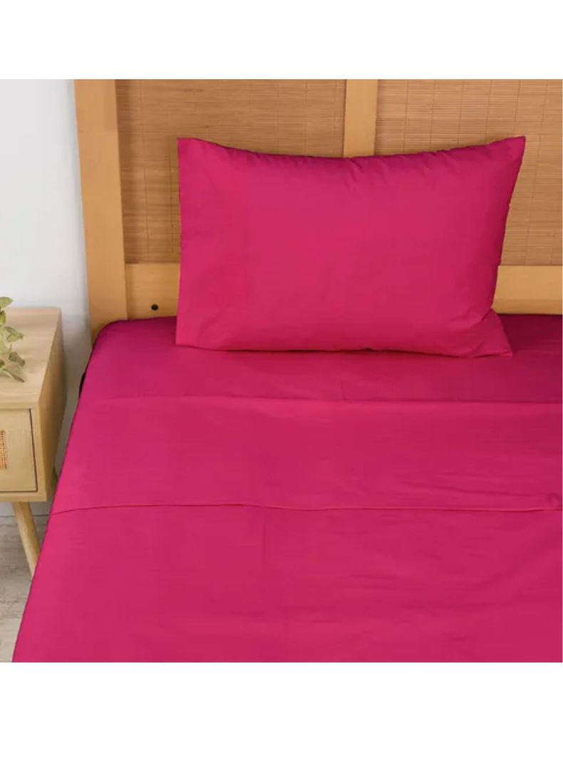 Sabanas King 144 Hilos Marca Mashini  fuscia Fucsia