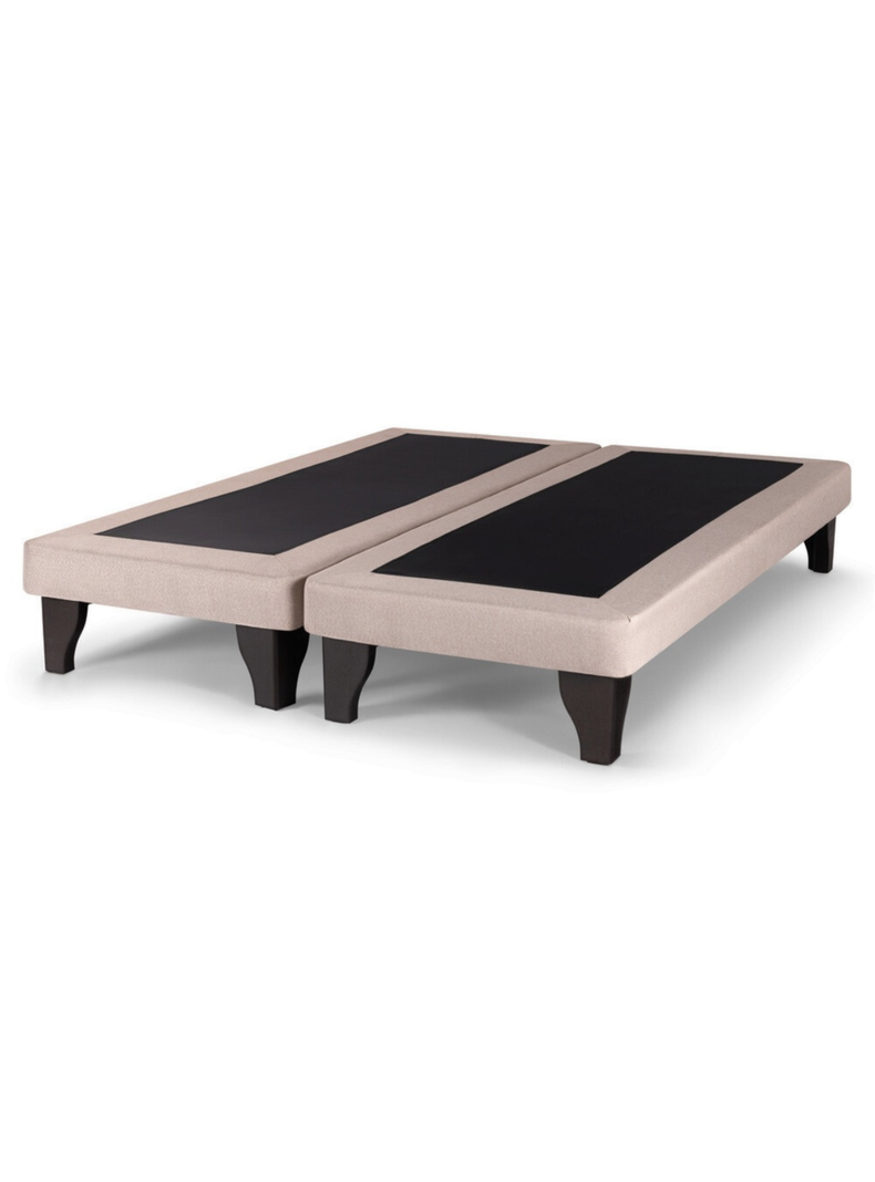Base de Cama Europea Súper King Beige Felpa-0