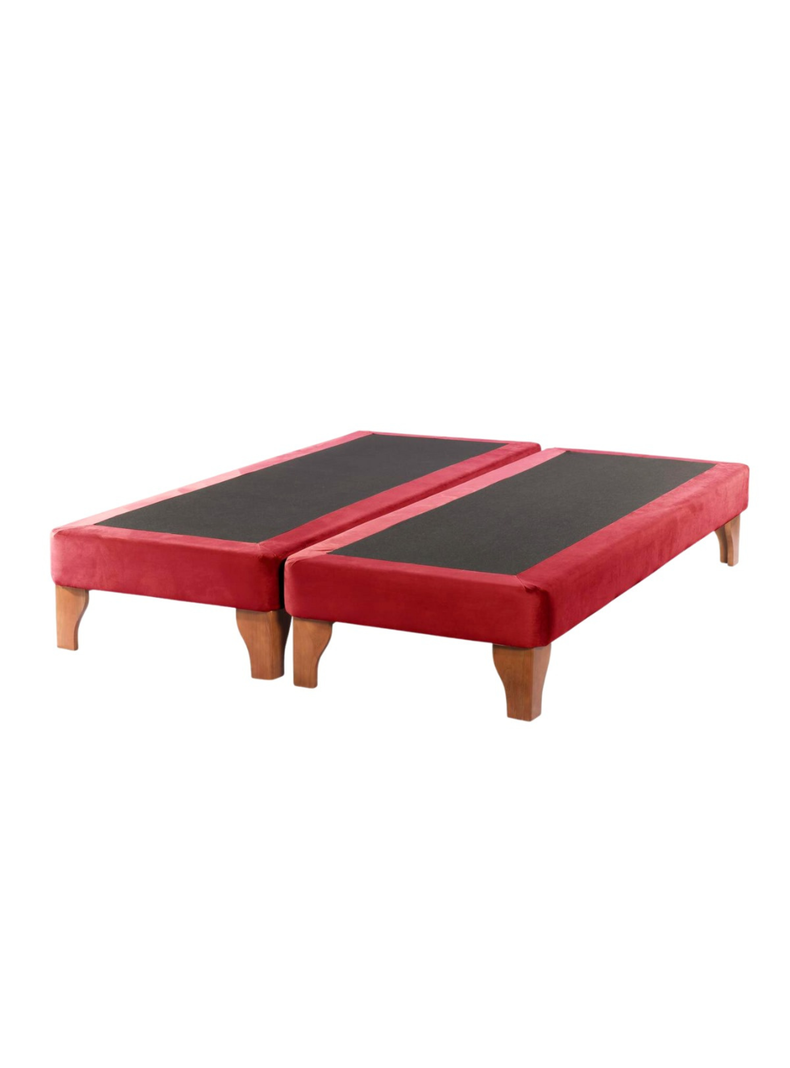 Base de Cama Europea 2 Plazas 150X190 Rojo Felpa