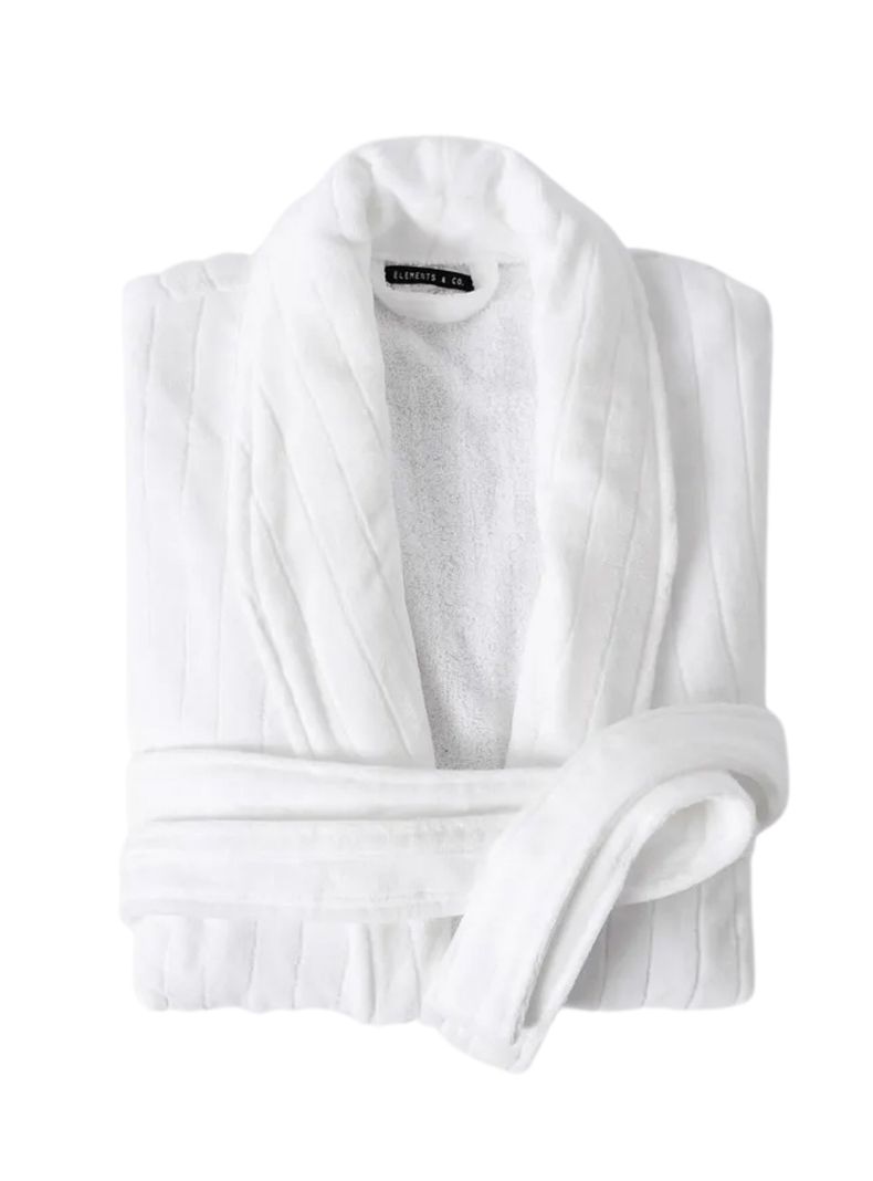 Bata De Bano Spa Blanco Talla S Elements & Co By Cannon