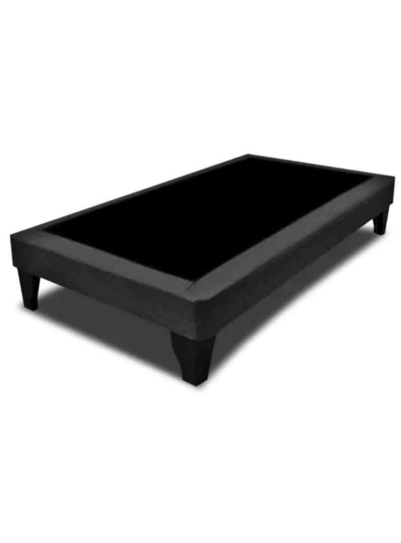 Base Cama Europea Gris Grafito Lino 1 Plaza 90X190 Gris Oscuro