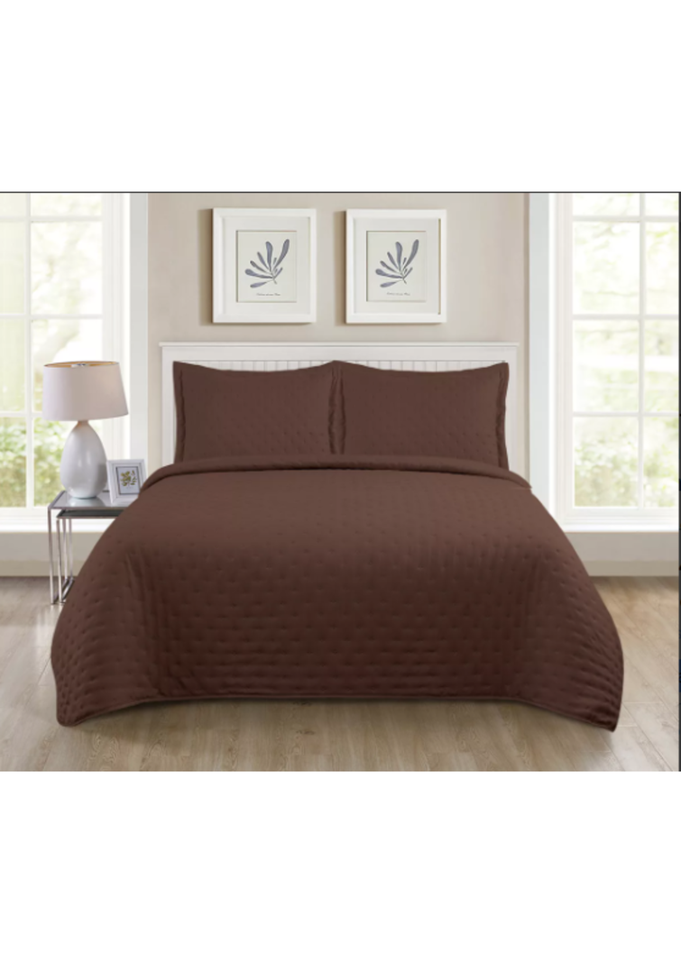 Quilt Roma King Illusions Temporada Primevera -verano Café-0